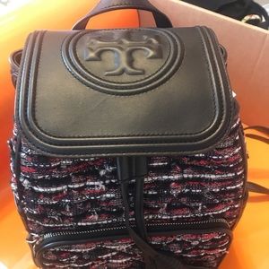 Tory Burch Fleming tweed back pack